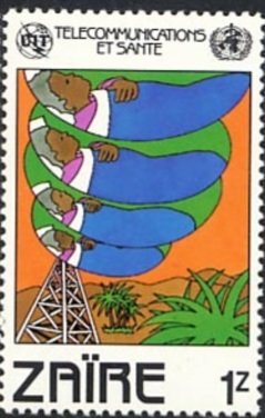 Stamp, Broadcasting, Zaire,  , Telecommunication, Children