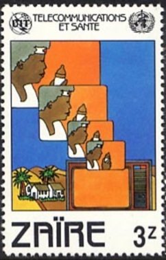 Stamp, Television, Zaire,  , Telecommunication, Television