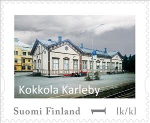 Stamp, Day of Stamps - Kokkola, railway station, Finland,  , Buildings, Railways, Stations