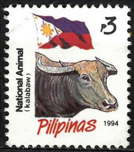 Stamp, National Animal: Carabao (Bubalus bubalis), Philippines,  , Animals (Fauna), Bulls and Cows, Cattle, Flags, Mammals