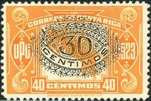 Stamp, Definitive-overprints, Costa Rica,  