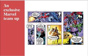 Booklet Pane, Marvel Comics Prestige Booklet Pane 3, United Kingdom of Great Britain & Northern Ireland,  , Cartoons, Comics