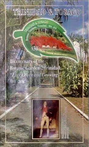 Souvenir Sheet, Bicentenary of the Trinidad Botanic Gardens, Trinidad and Tobago,  , Gardens