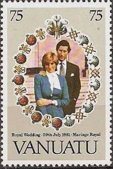 Stamp, Prince Charles and Lady Diana Spencer, Vanuatu,  , Weddings