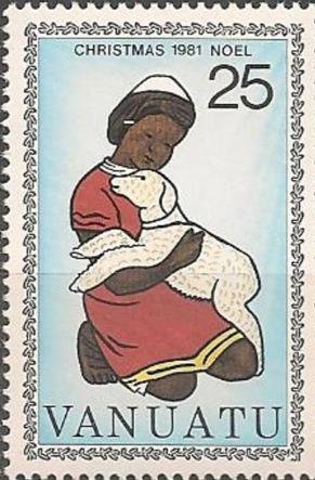 Children Drawing: Girl with Lamb