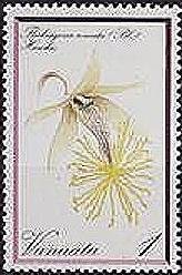 Stamp, Flickingeria comata, Vanuatu,  , Flowers, Orchids