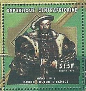Stamp, Henry VIII, Central African Republic,  , Chess