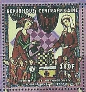 Stamp, Otto IV of Brandenburg, Central African Republic,  , Chess