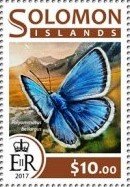 Stamp, Polyommatus bellargus, Solomon Islands,  , Animals (Fauna), Butterflies, Insects