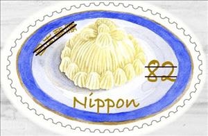 Stamp, Greetings : Sweets & Desserts, Japan,  , Food, Gastronomy, Greetings