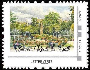 Stamp, Square Rene Le Gall, France,  , Gardens
