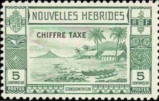 Stamp, Stamps of 1938 with Overprint CHIFFRE TAXE - New HEBRIDES, Vanuatu,  
