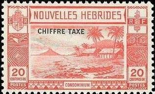 Stamps of 1938 with Overprint CHIFFRE TAXE - New HEBRIDES