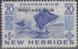 Stamps of 1953 with Overprint POSTAGE DUE - New HEBRIDES