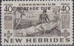 Stamp, Stamps of 1953 with Overprint POSTAGE DUE - New HEBRIDES, Vanuatu,  