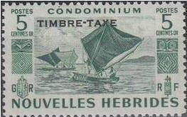 Stamps of 1953 with Overprint CHIFFRE TAXE - New HEBRIDES