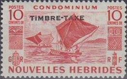 Stamp, Stamps of 1953 with Overprint CHIFFRE TAXE - New HEBRIDES, Vanuatu,  