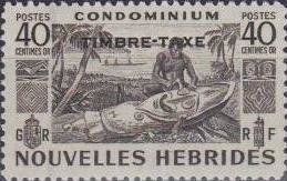 Stamp, Stamps of 1953 with Overprint CHIFFRE TAXE - New HEBRIDES, Vanuatu,  