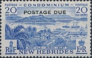Stamp, Stamps of 1957 with Overprint POSTAGE DUE, Vanuatu,  , Landscapes