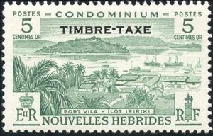 Stamp, Overprint TIMBRE TAXE, Vanuatu,  , Landscapes