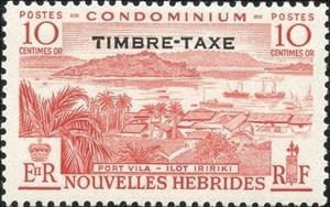 Stamp, Overprint TIMBRE TAXE, Vanuatu,  , Landscapes
