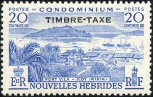 Stamp, Overprint TIMBRE TAXE, Vanuatu,  , Landscapes