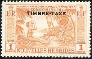 Stamp, Overprint TIMBRE TAXE, Vanuatu,  , Fruits