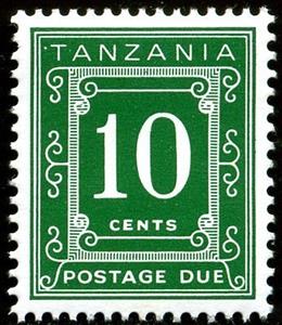Stamp, Number in square, Tanzania,  , Numbers