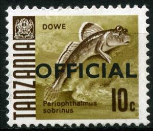Stamp, Barred Mudskipper (Periophtalmus sobrinus), Tanzania,  , Animals (Fauna), Fishes