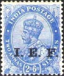 Stamp, King George V - Overprint "I.E.F.", India,  