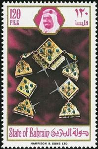 Stamp, Hangings of gold and jewels, Bahrain,  