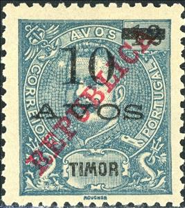 Stamp, King Carlos I, surcharged, Timor,  
