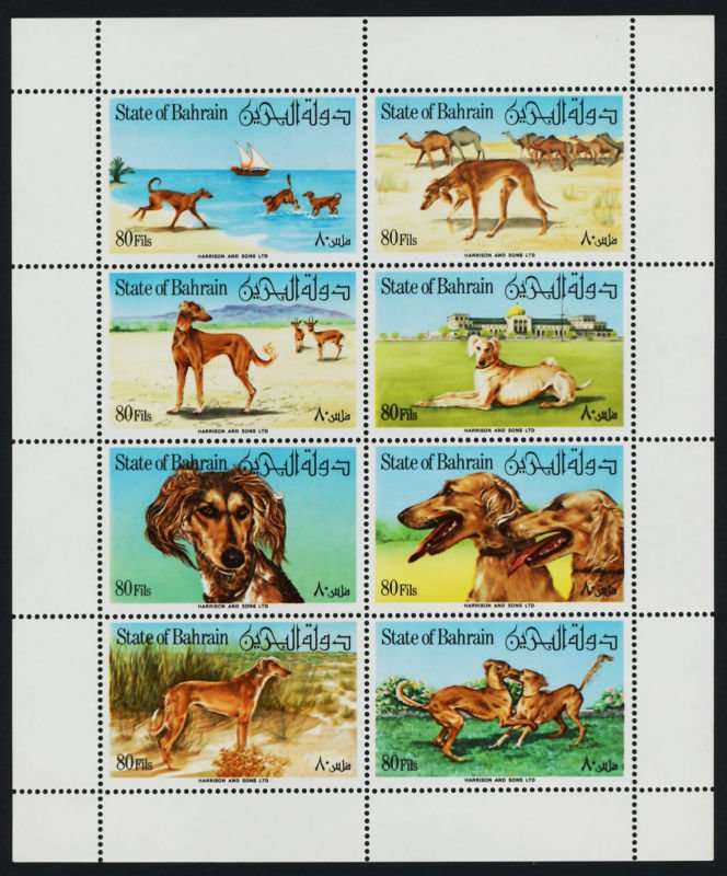 Mini Sheet with 8x Saluki (different)