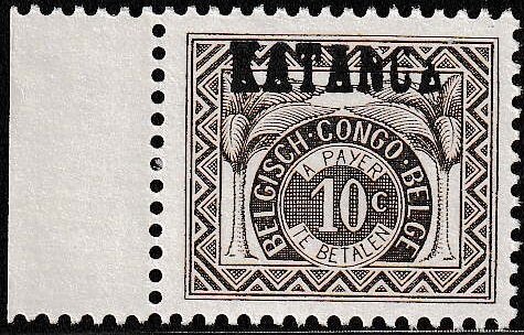 Figure in coloured circle overprinted KATANGA