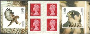 Booklet, Birds of Prey (Self Adhesive Booklet), United Kingdom of Great Britain & Northern Ireland,  , Animals (Fauna), Birds of Prey, Famous People, Heads of State, Queens, Royalty, Women
