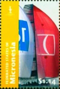 Stamp, America's Cup, Valencia, Spain, Micronesia, Federated States of,  , Sailing