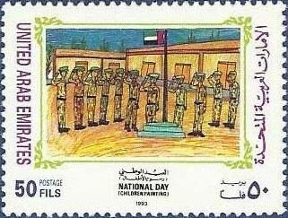 Soldiers saluting flag.