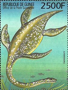 Stamp, Elasmosaurus, Guinea,  , Dinosaurs, Prehistorical Animals
