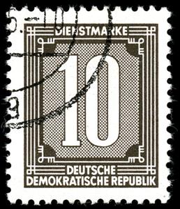 Stamp, Official Stamps for Administration Post A (ZKD)Reprint (I), Germany, Democratic Republic,  , Numbers