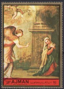 Stamp, Titian, real name Tiziano Vecellio (about 1488-1576), Ajman,  , Paintings