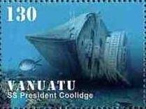 Wreck of the SS "President Coolidge" on the Sea Floor