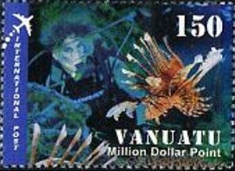 Stamp, Million Dollar Point, Vanuatu,  , Sea Life, Diving, Aviation, Animals (Fauna), Aircrafts, Fishes