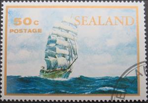 Stamp, Sailing ship, Cinderellas,  , Sailing Ships, Sea