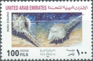 Stamp, Murex scolopax, United Arab Emirates,  , Animals (Fauna), Molluscs, Sea Life, Shells