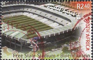 Stamp, Free State Stadium, Bloemfontein, South Africa,  , Football (Soccer), Sports, Stadiums