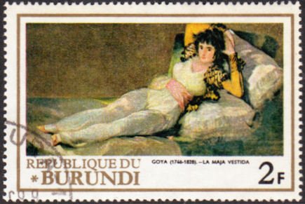 Stamp, La Maja vestida, Burundi,  