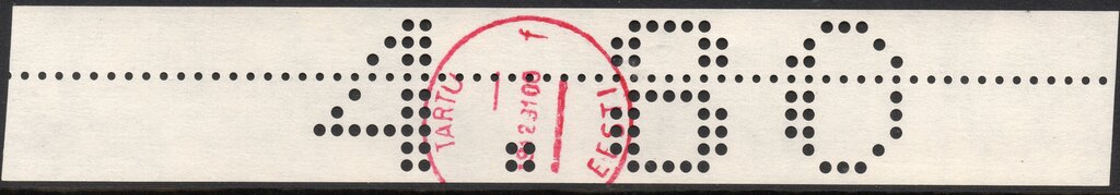 Stamp, Tartu Perforated Numeral, Estonia,  