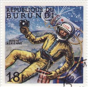 Stamp, Soviet Cosmonaut, Burundi,  