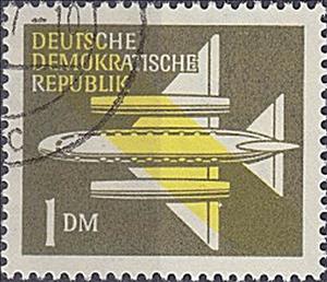 Stamp, Airmail, Germany, Democratic Republic,  , Aircraft, Aviation, Stylized Objects