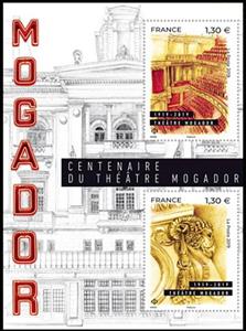 Souvenir Sheet, Centenary of the Theatre Mogador, Paris, France,  , Architecture, Theatre